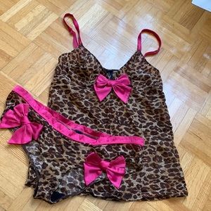 Lingerie set leopard print NWOT